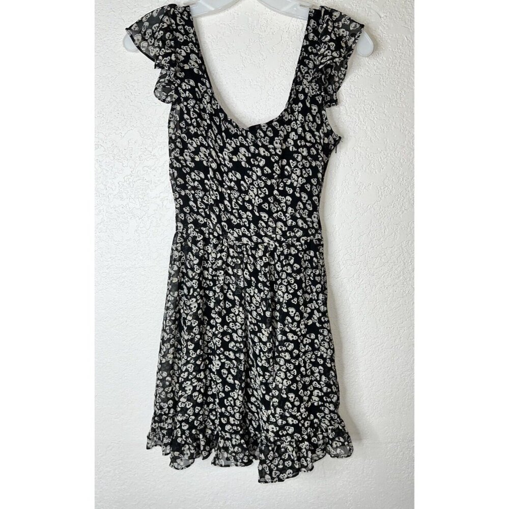 Royal Bones by Daang Skull Print Chiffon Dress Women’s Size XS/Youth Large B1